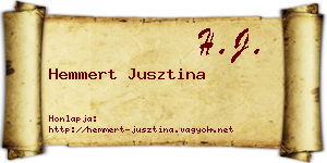 Hemmert Jusztina névjegykártya
